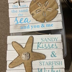 Coastal Wall Decor Set with Starfish and Sand Dollar